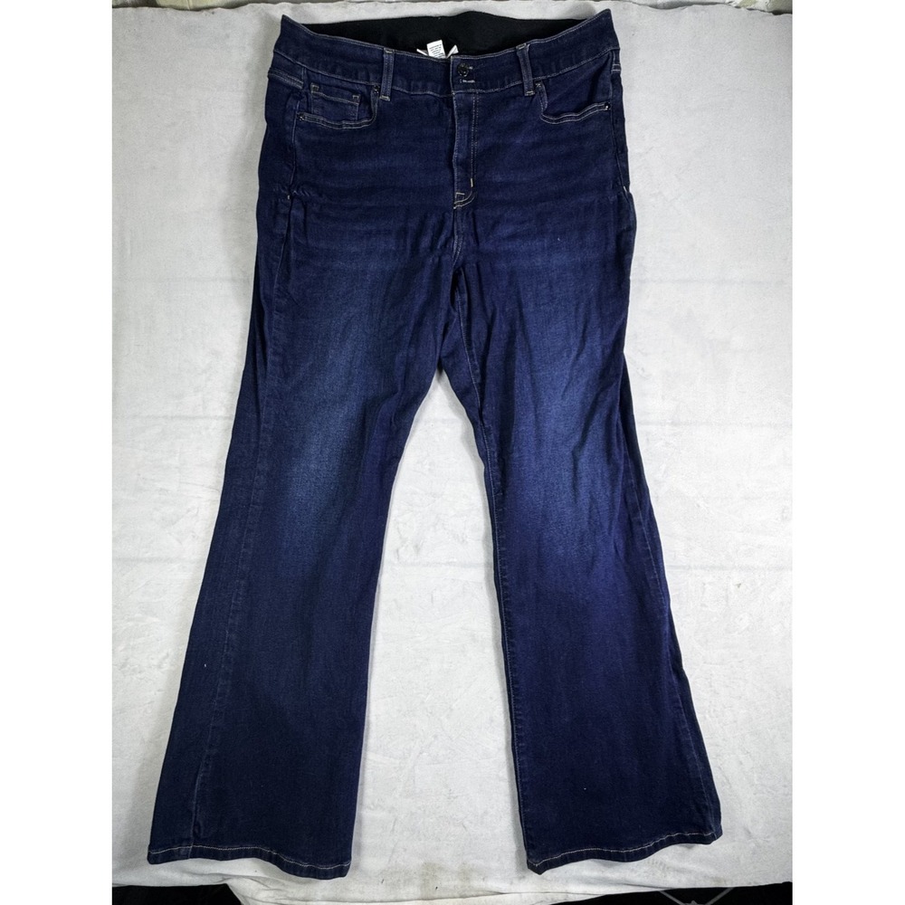 Lane Bryant Womens Bootcut Jeans Blue Denim Dark Wash 5-Pocket Whisker Size 20